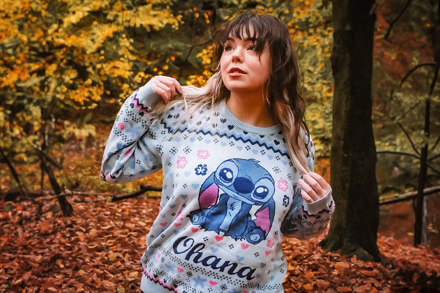 Pull en maille Ohana Lilo & Stitch