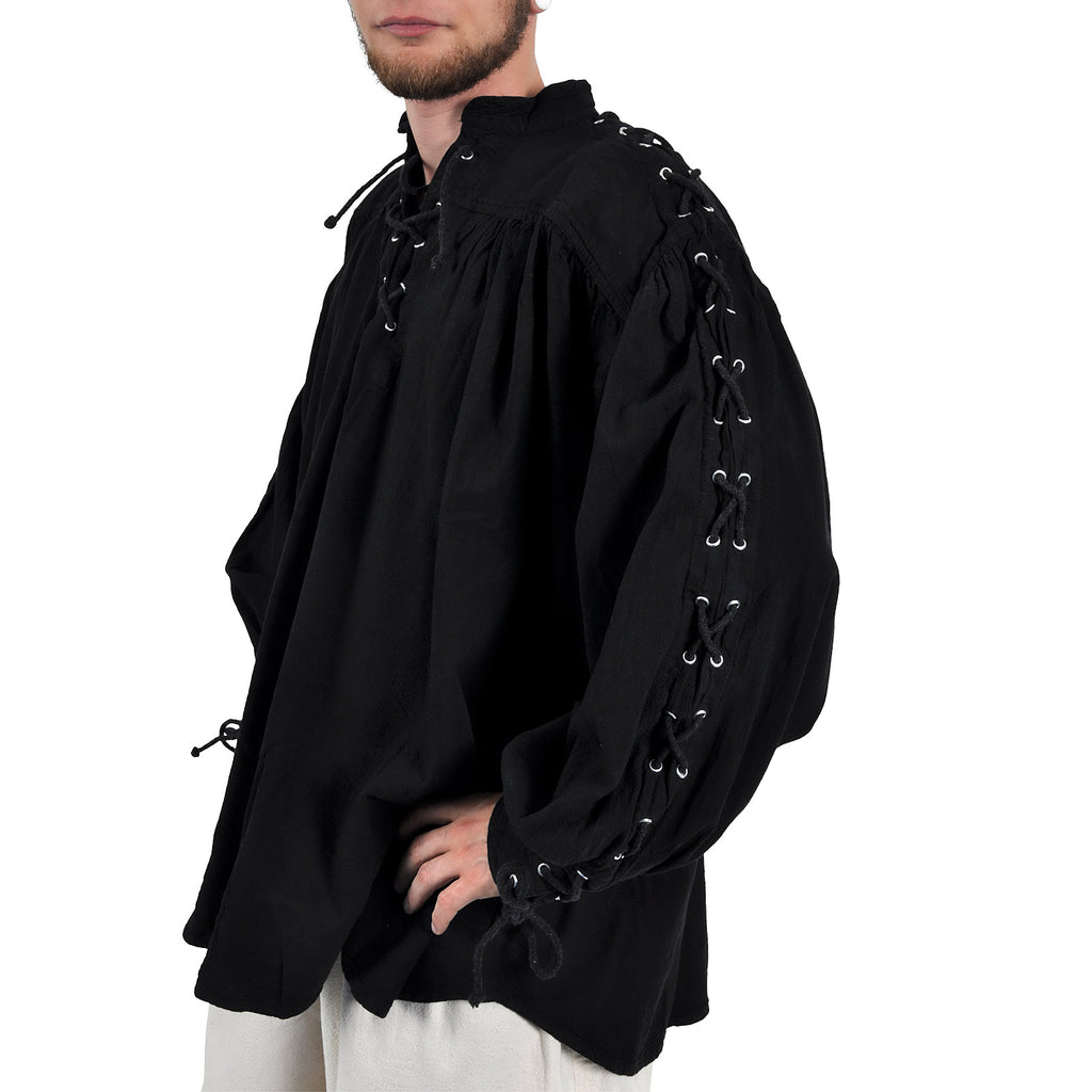 Image produit Chemise médiévale à lacets avec œillets Adrian noir