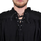Image produit Chemise médiévale à lacets avec œillets Adrian noir