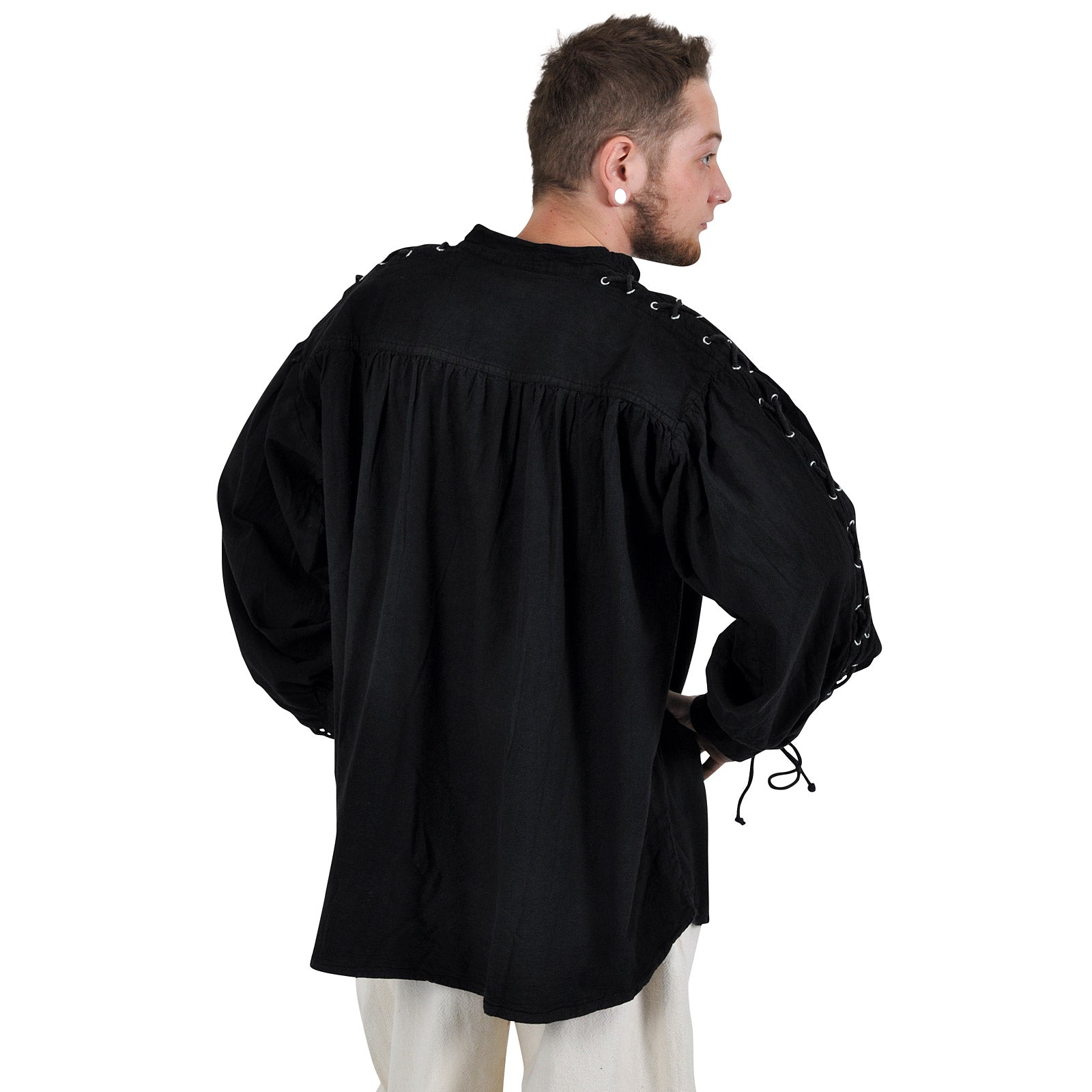 Image produit Chemise médiévale à lacets avec œillets Adrian noir