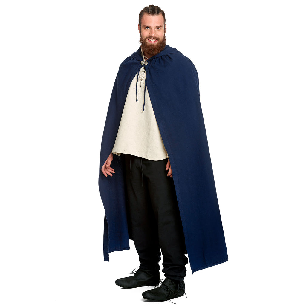 Image produit Cape médiévale avec capuche pointue en bleu