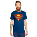 Image produit Superman - T-Shirt logo vieilli bleu