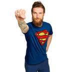 Image produit Superman - T-Shirt logo vieilli bleu