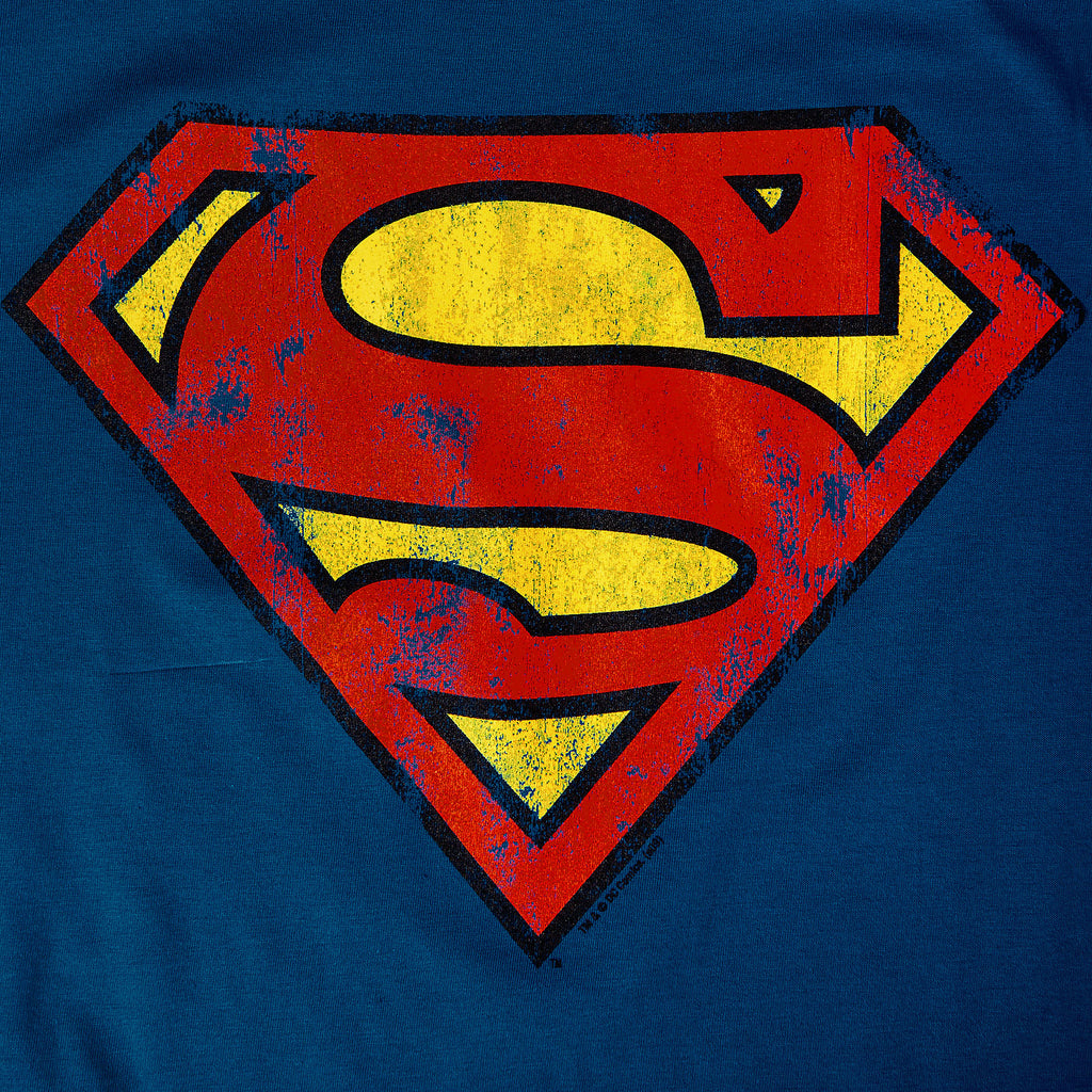 Image produit Superman - T-Shirt logo vieilli bleu