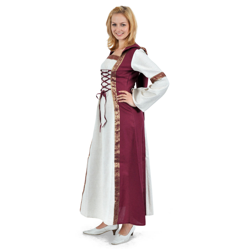 Image produit Robe médiévale Chiara naturel-rouge