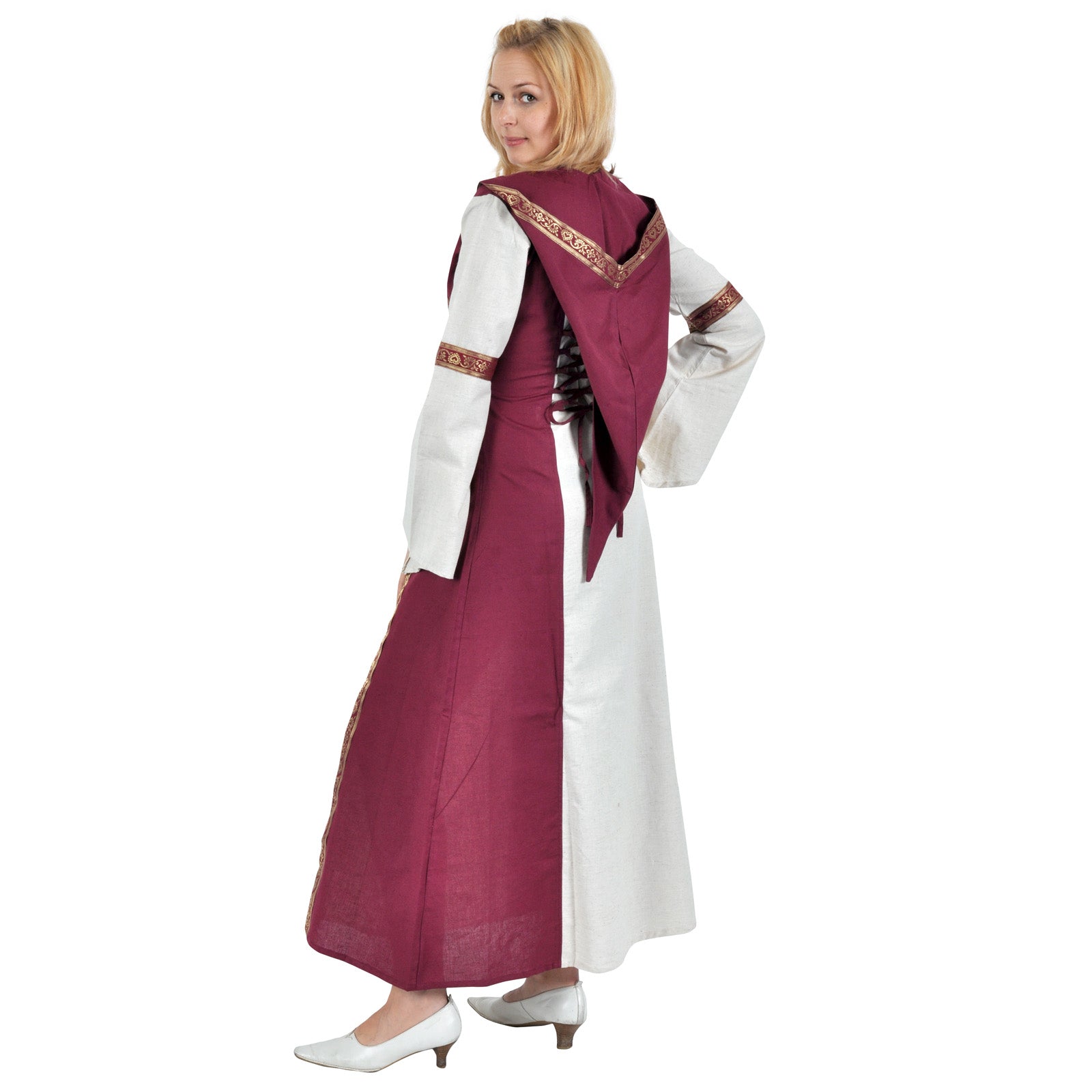 Image produit Robe médiévale Chiara naturel-rouge