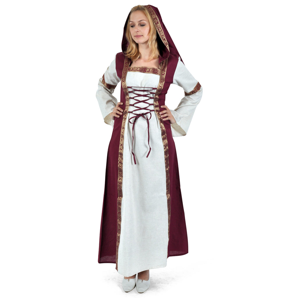 Image produit Robe médiévale Chiara naturel-rouge