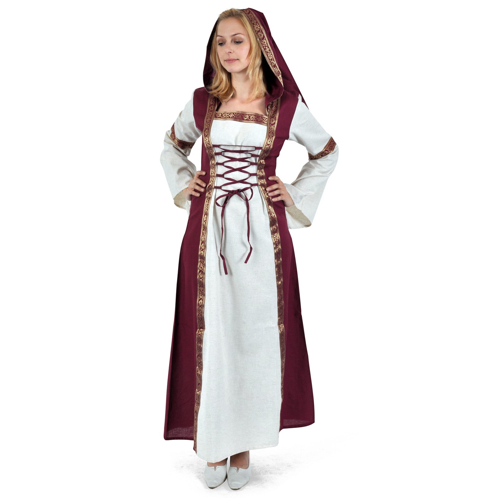 Image produit Robe médiévale Chiara naturel-rouge