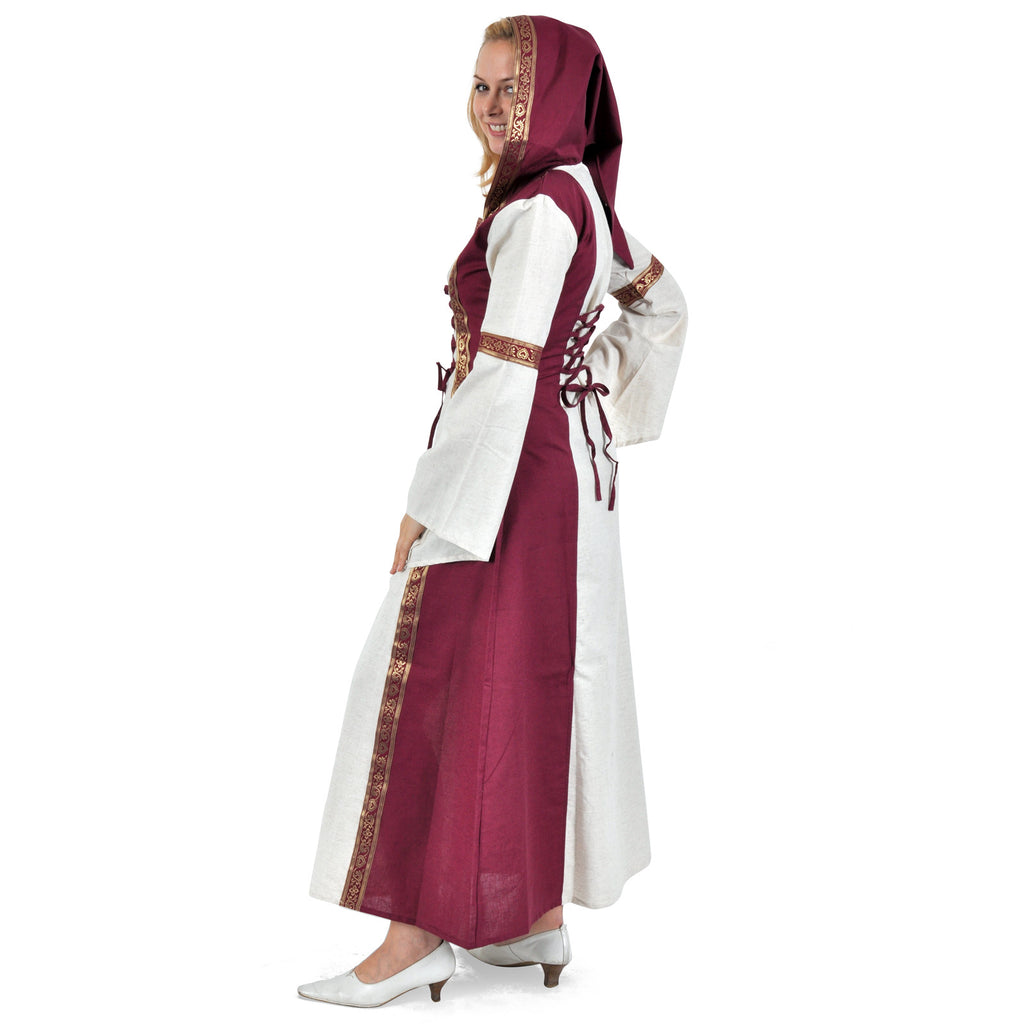 Image produit Robe médiévale Chiara naturel-rouge