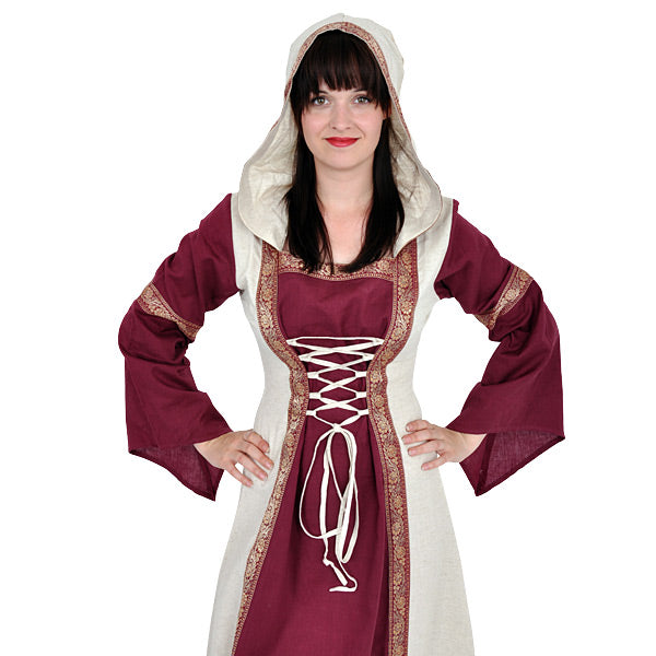 Image produit Robe Médiévale Saphiria Bordeaux-Naturel