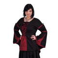 Image produit Blouse Médiévale en Lin Noir-Rouge