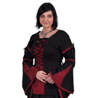 Image produit Blouse Médiévale en Lin Noir-Rouge