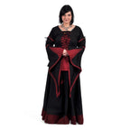 Image produit Blouse Médiévale en Lin Noir-Rouge