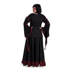 Image produit Blouse Médiévale en Lin Noir-Rouge