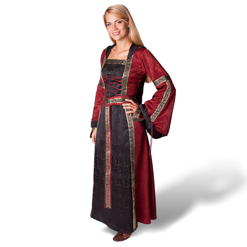 Image produit Robe médiévale Iris bordeaux-noir