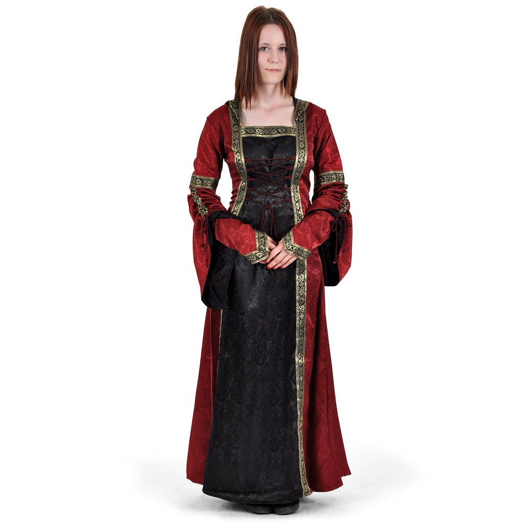 Image produit Robe médiévale Iris bordeaux-noir
