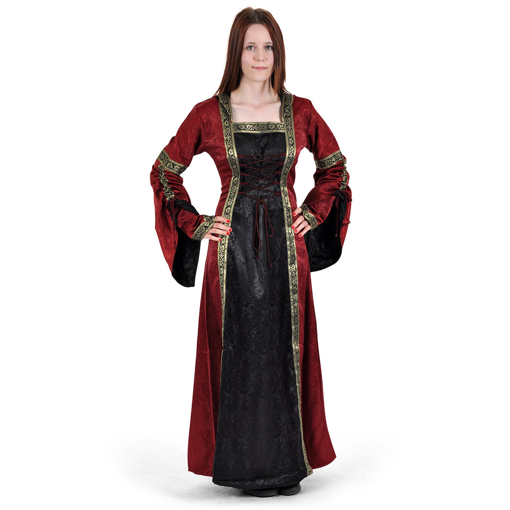 Image produit Robe médiévale Iris bordeaux-noir