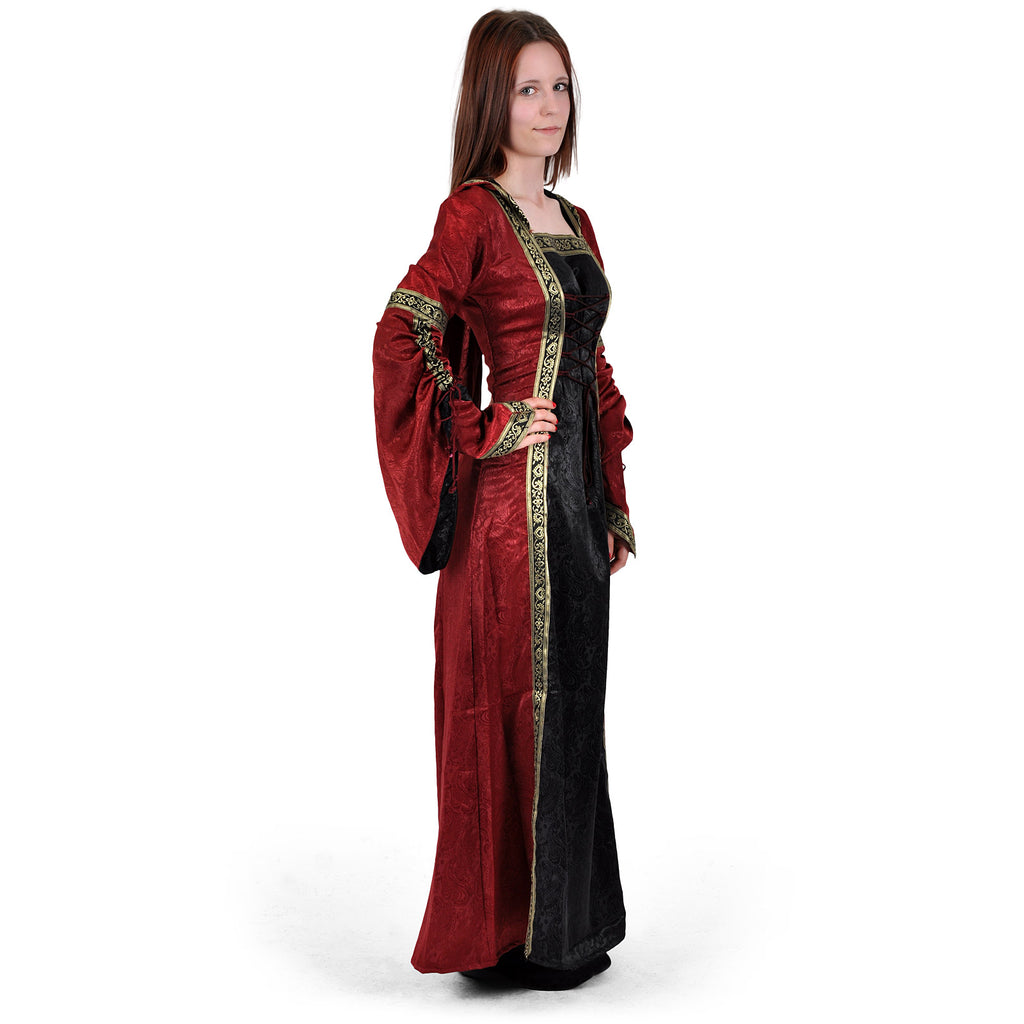 Image produit Robe médiévale Iris bordeaux-noir