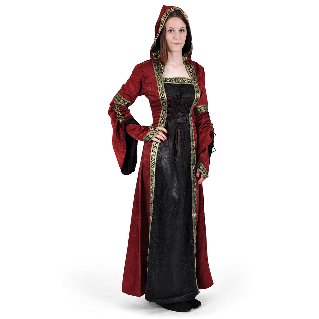 Image produit Robe médiévale Iris bordeaux-noir