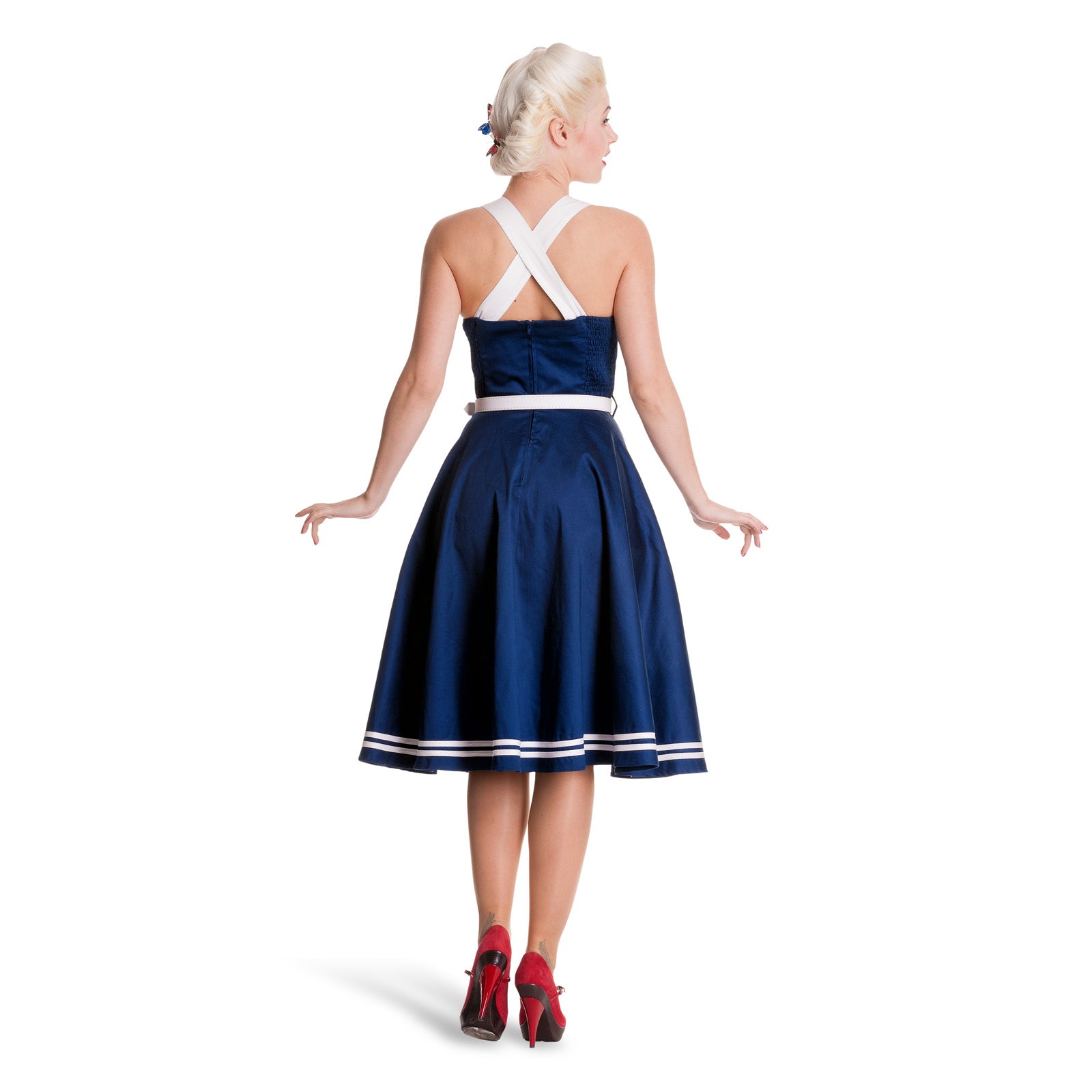 Image produit Robe Rockabilly Siren avec ceinture navy