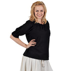 Image produit Blouse médiévale à manches courtes Sandra noire