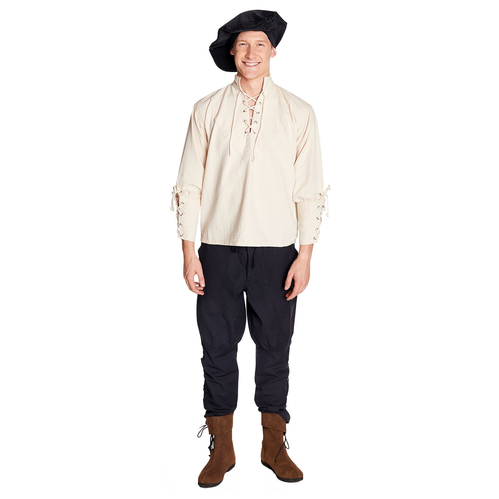 Image produit Pantalon Bertram homme avec laçage bas de jambe noir