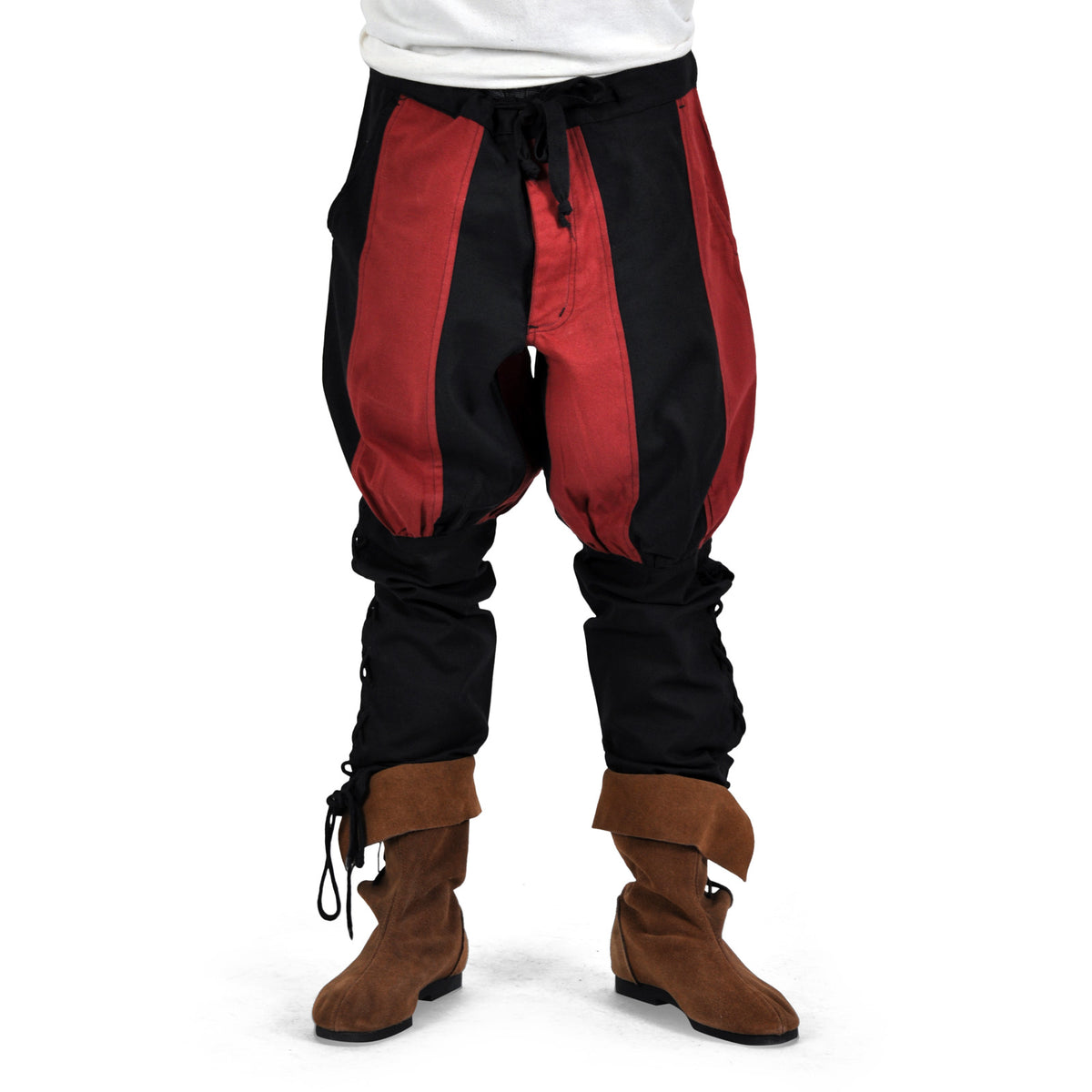 Image produit Pantalon Bertram Hommes avec laçage sous-jambe noir-rouge