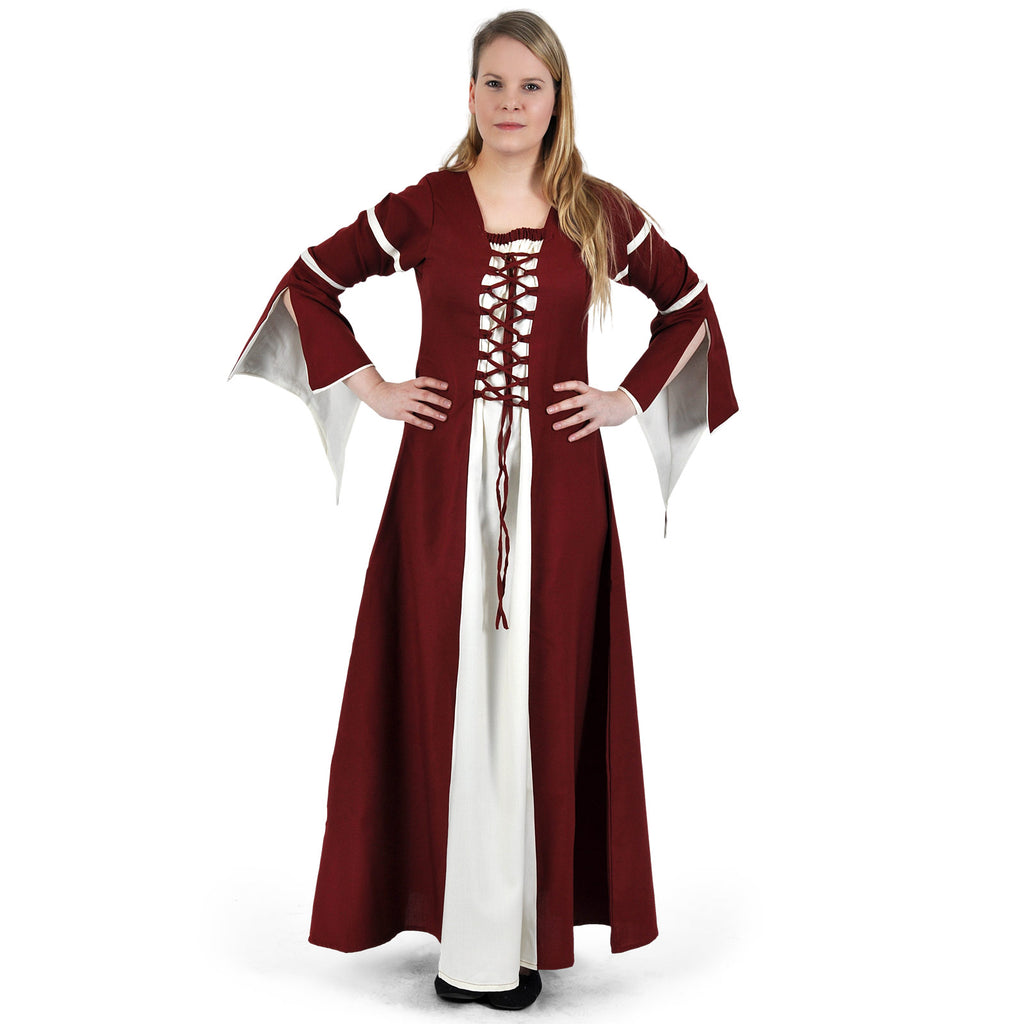 Image produit Robe médiévale Katherina rouge-naturel