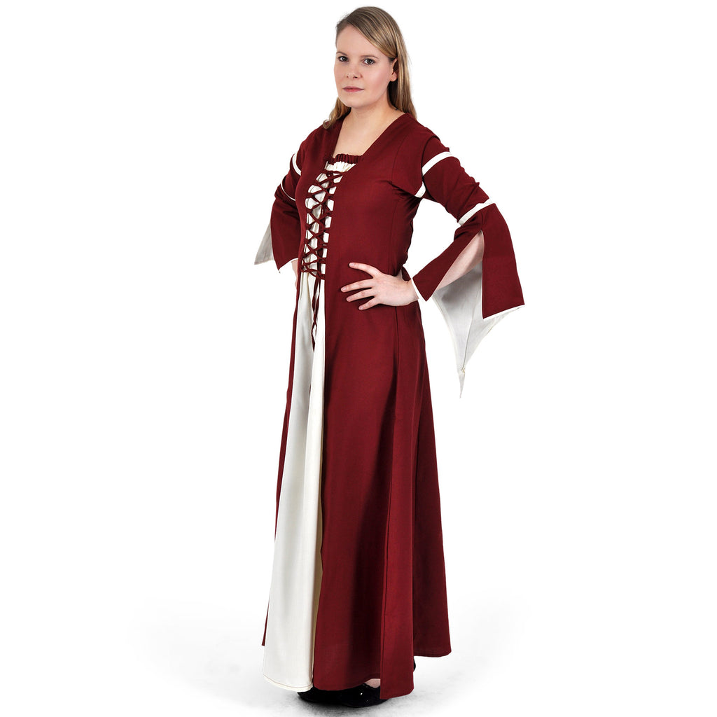 Image produit Robe médiévale Katherina rouge-naturel