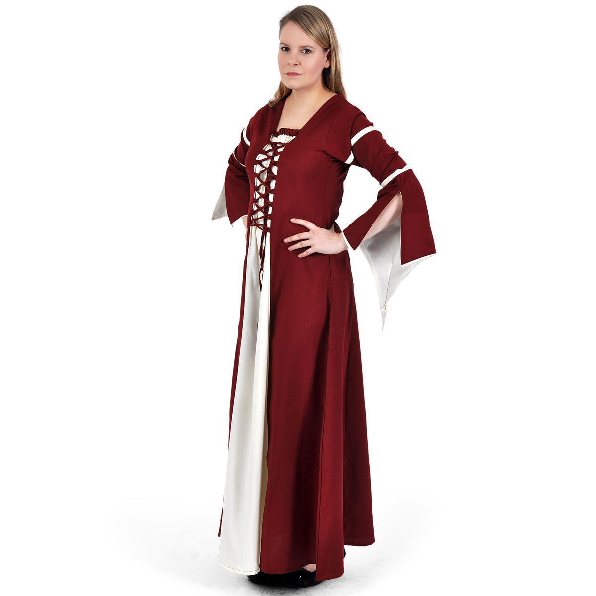 Image produit Robe médiévale Katherina rouge-naturel