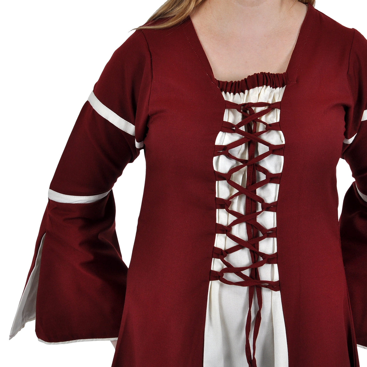 Image produit Robe médiévale Katherina rouge-naturel