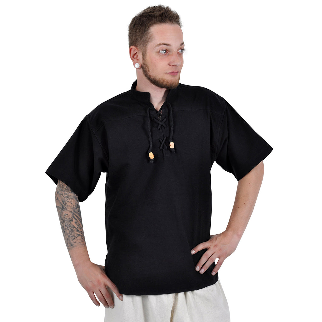 Image produit Chemise Médiévale à Manches Courtes Noire