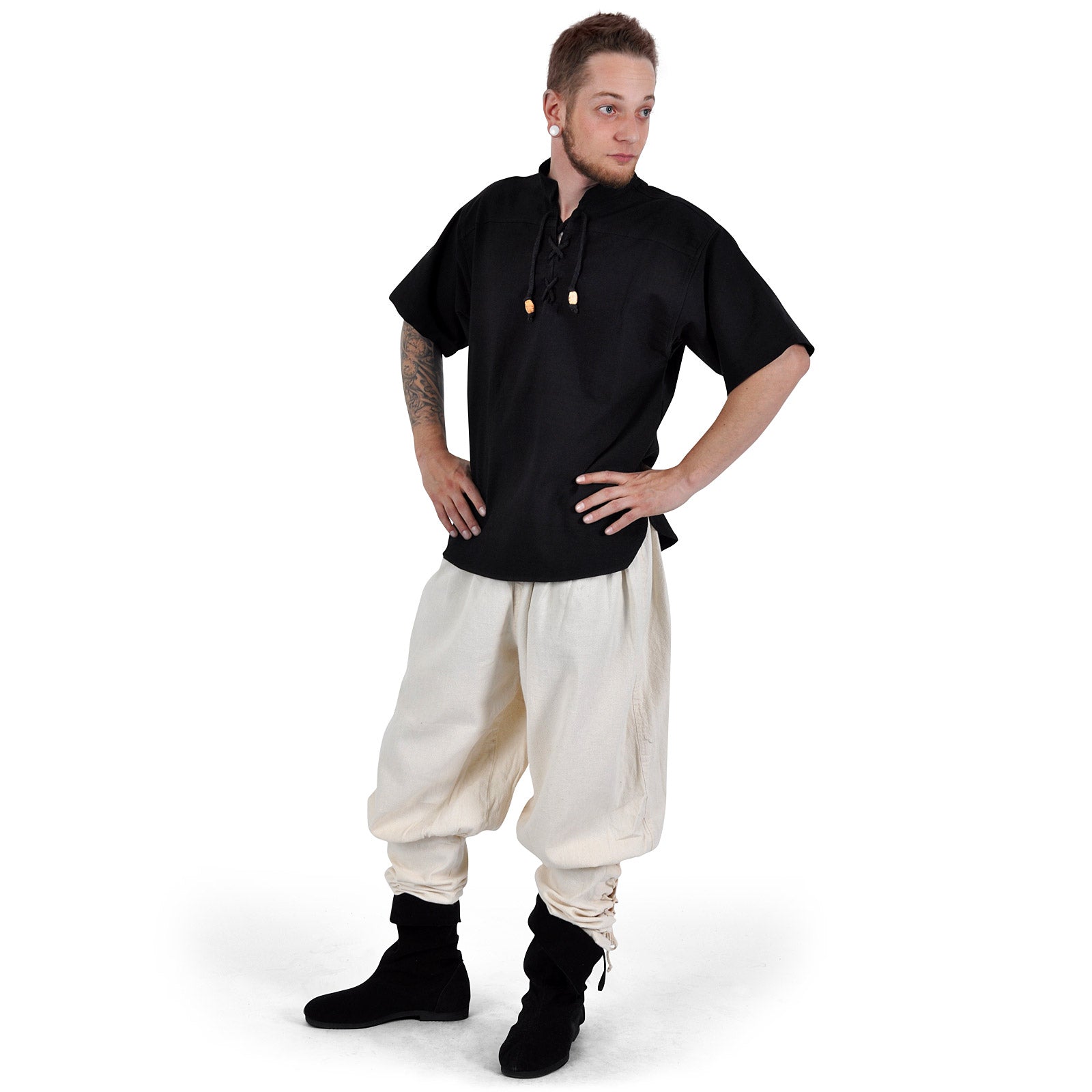 Image produit Chemise Médiévale à Manches Courtes Noire