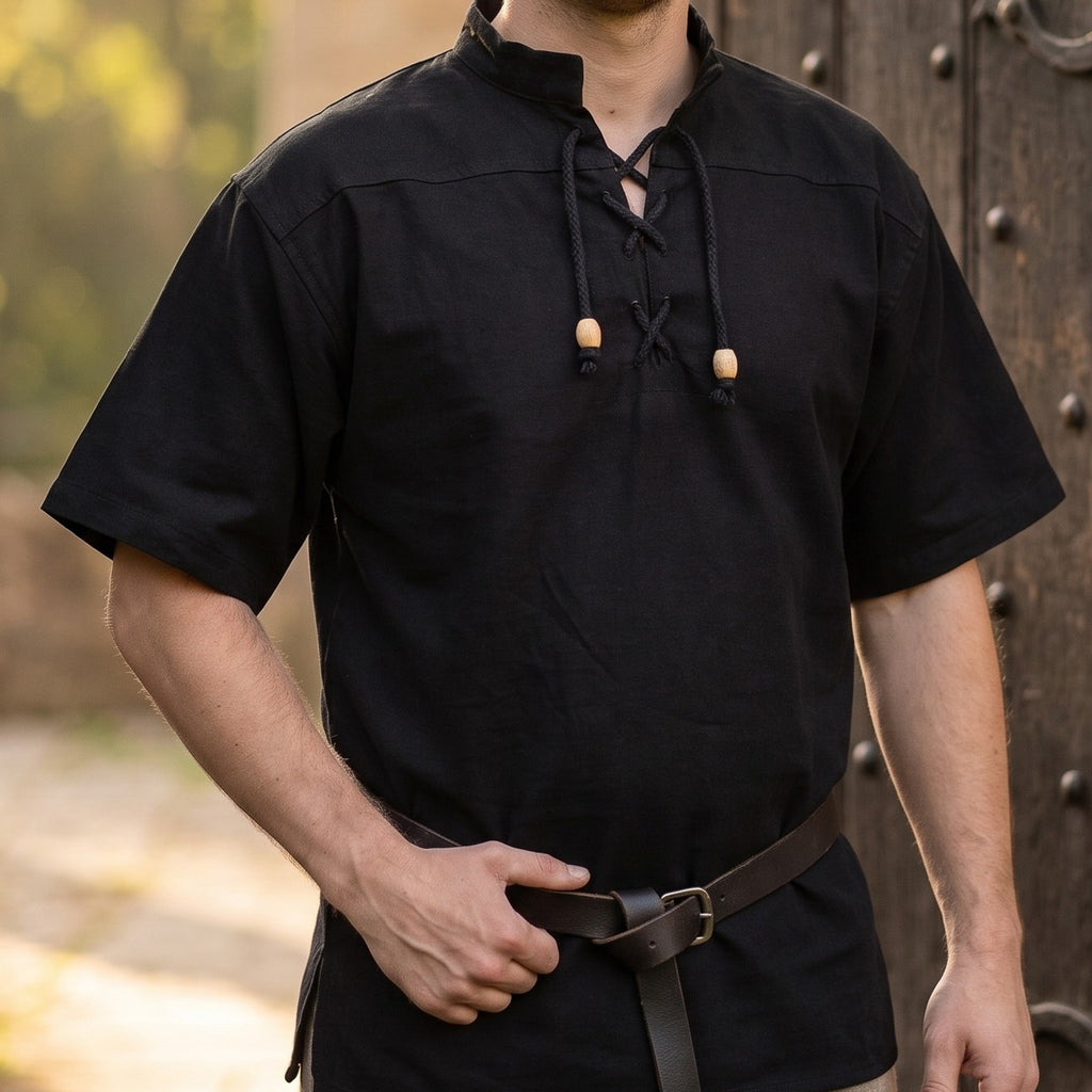 Image produit Chemise Médiévale à Manches Courtes Noire