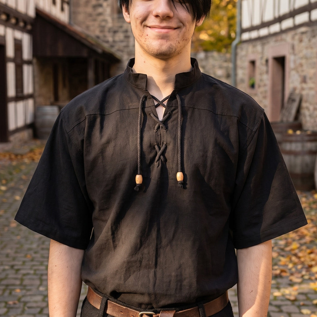 Image produit Chemise Médiévale à Manches Courtes Noire