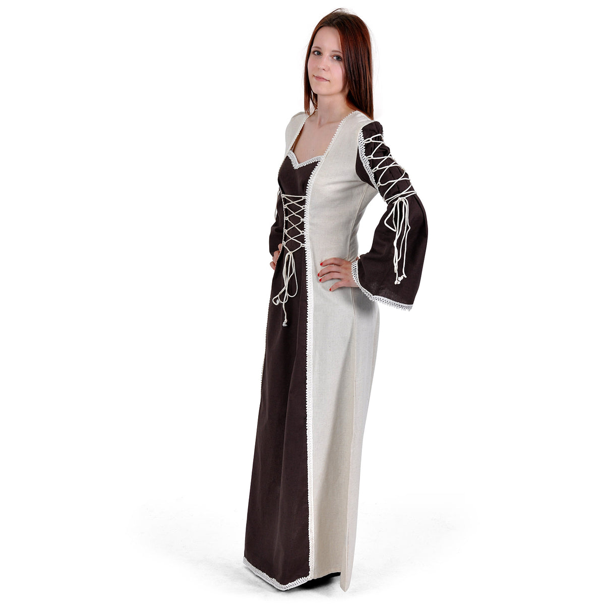 Image produit Robe médiévale Magdalena marron-naturel