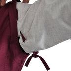Image produit Robe médiévale Applonia avec manches détachables naturel-bordeaux