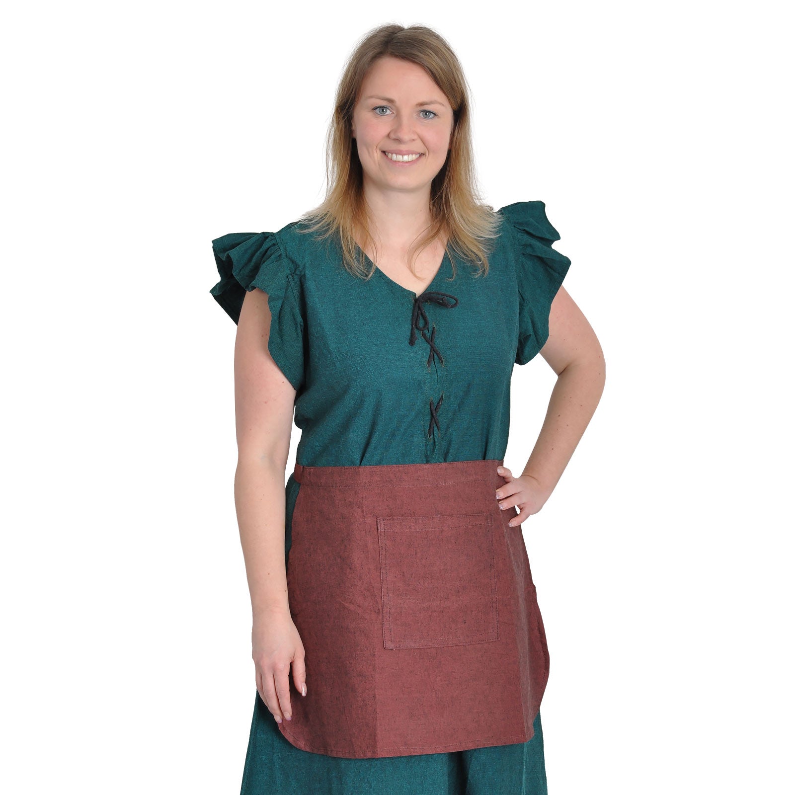 Image produit Robe Médiévale Agga Manches Courtes avec Tablier Vert
