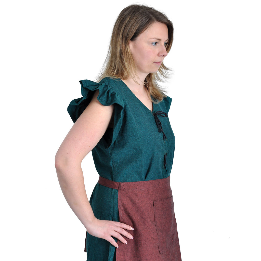 Image produit Robe Médiévale Agga Manches Courtes avec Tablier Vert