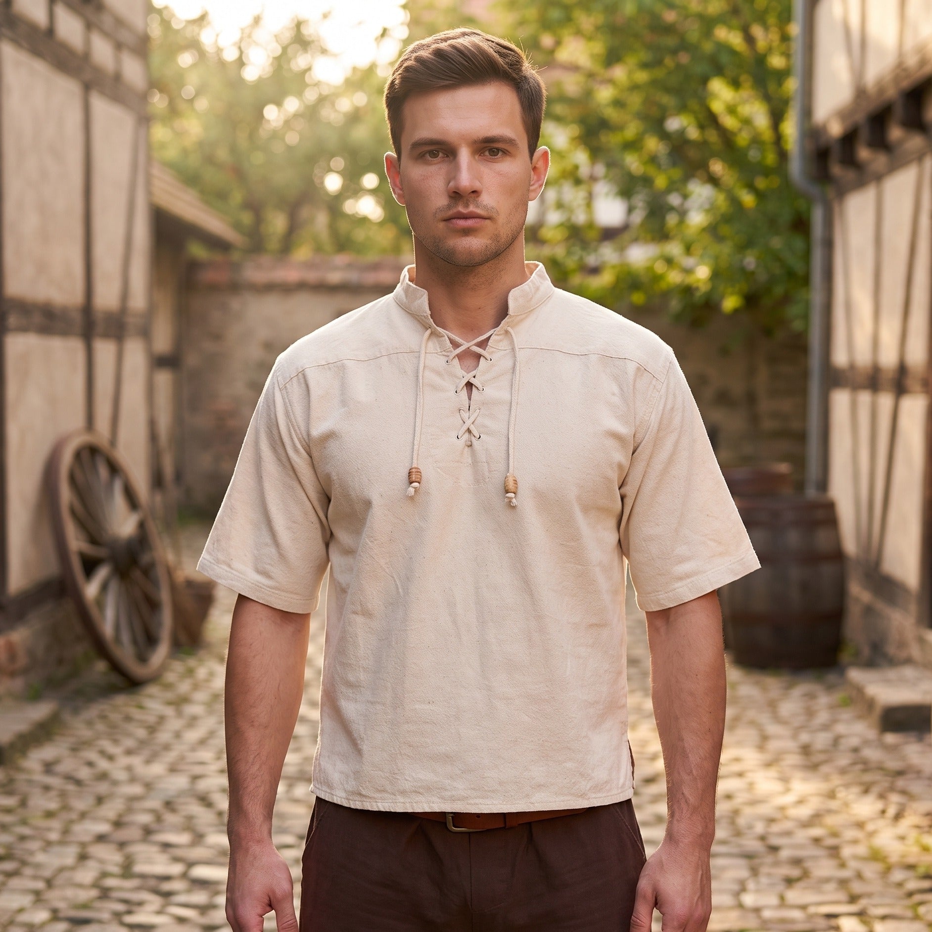 Image produit Chemise médiévale Erik manches courtes beige