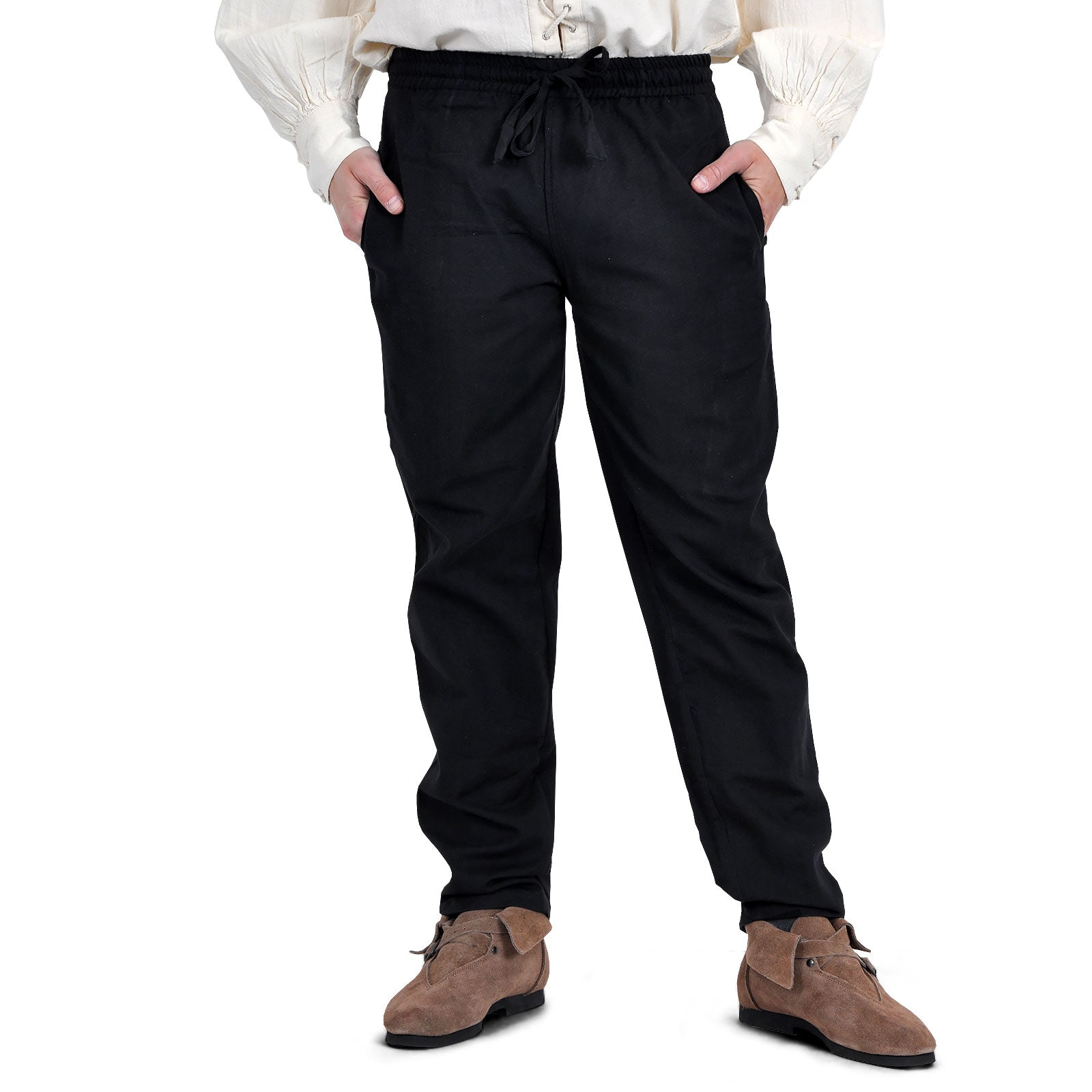 Image produit Pantalon médiéval avec ceinture élastique noir