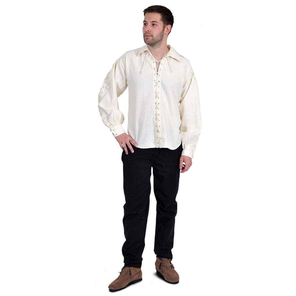 Image produit Pantalon médiéval avec ceinture élastique noir