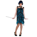 Image produit Robe Charleston avec franges à paillettes pétrole