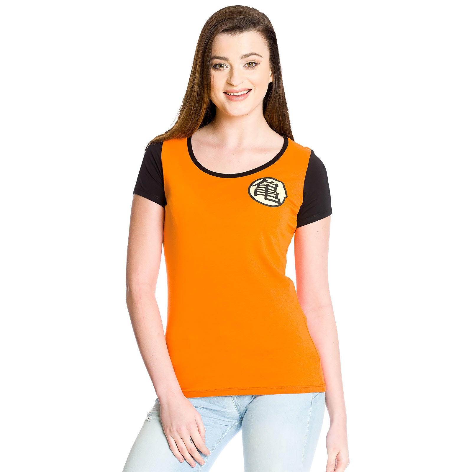 Image produit Dragon Ball - T-shirt fille symbole Kame orange
