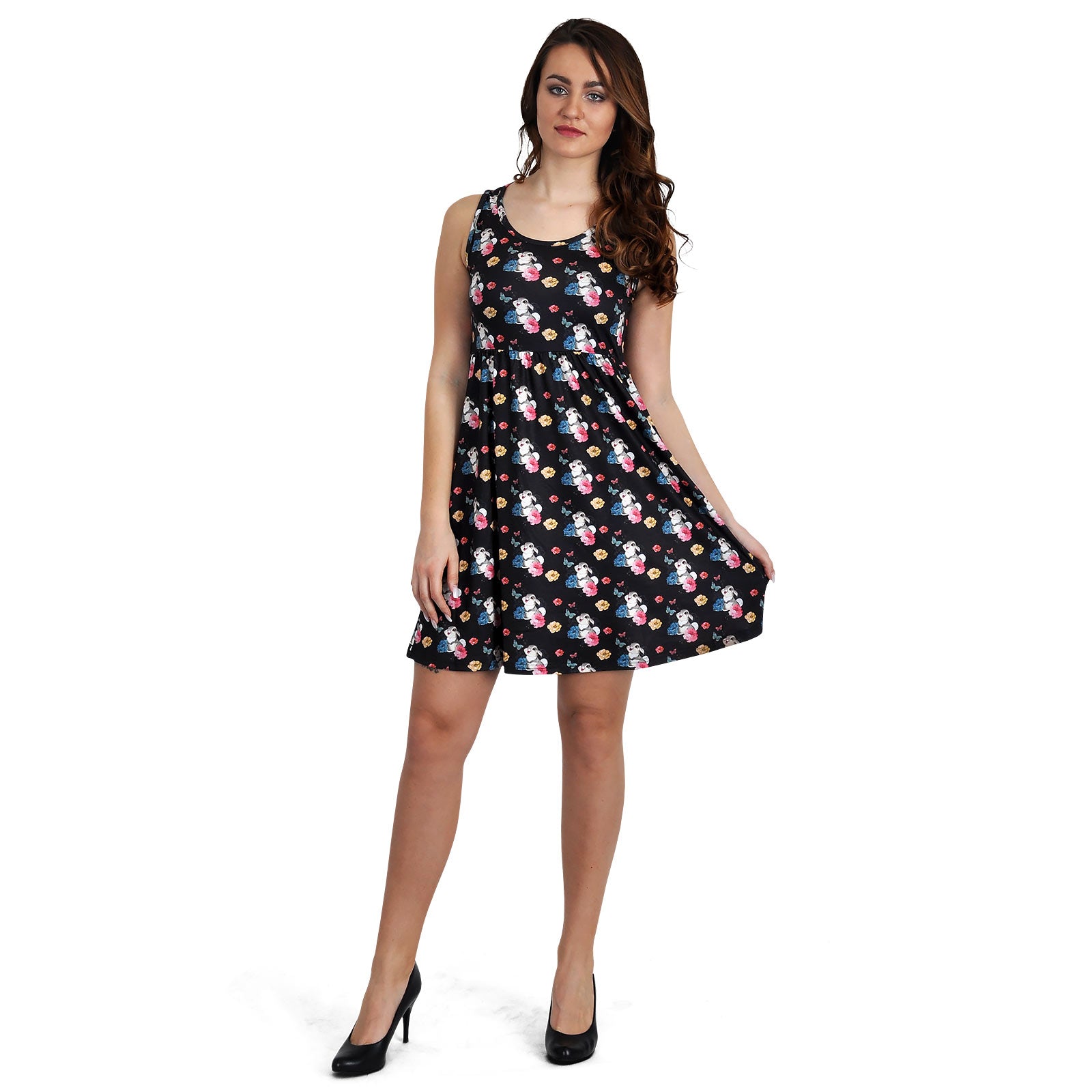 Image produit Bambi - Robe mini Flower Power Thumper noire