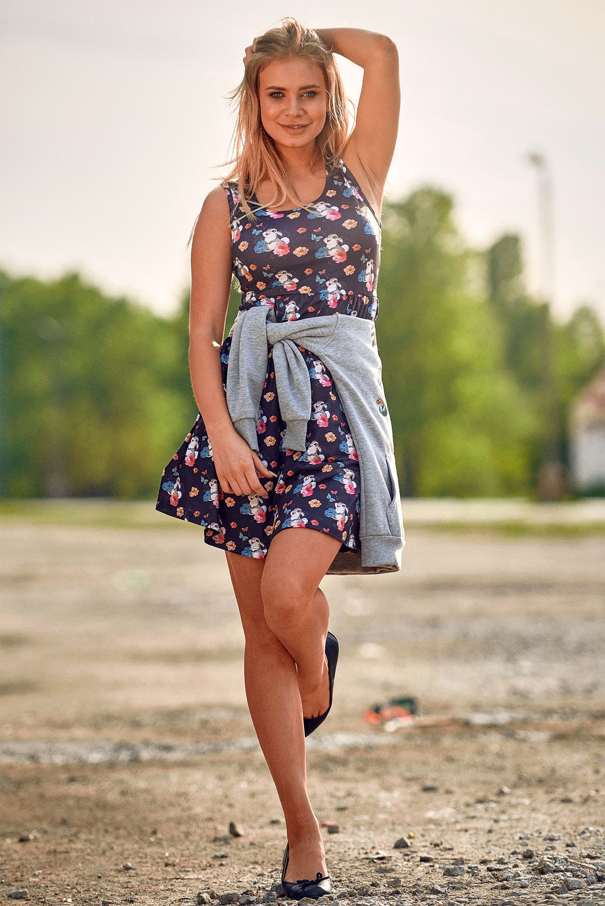 Image produit Bambi - Robe mini Flower Power Thumper noire