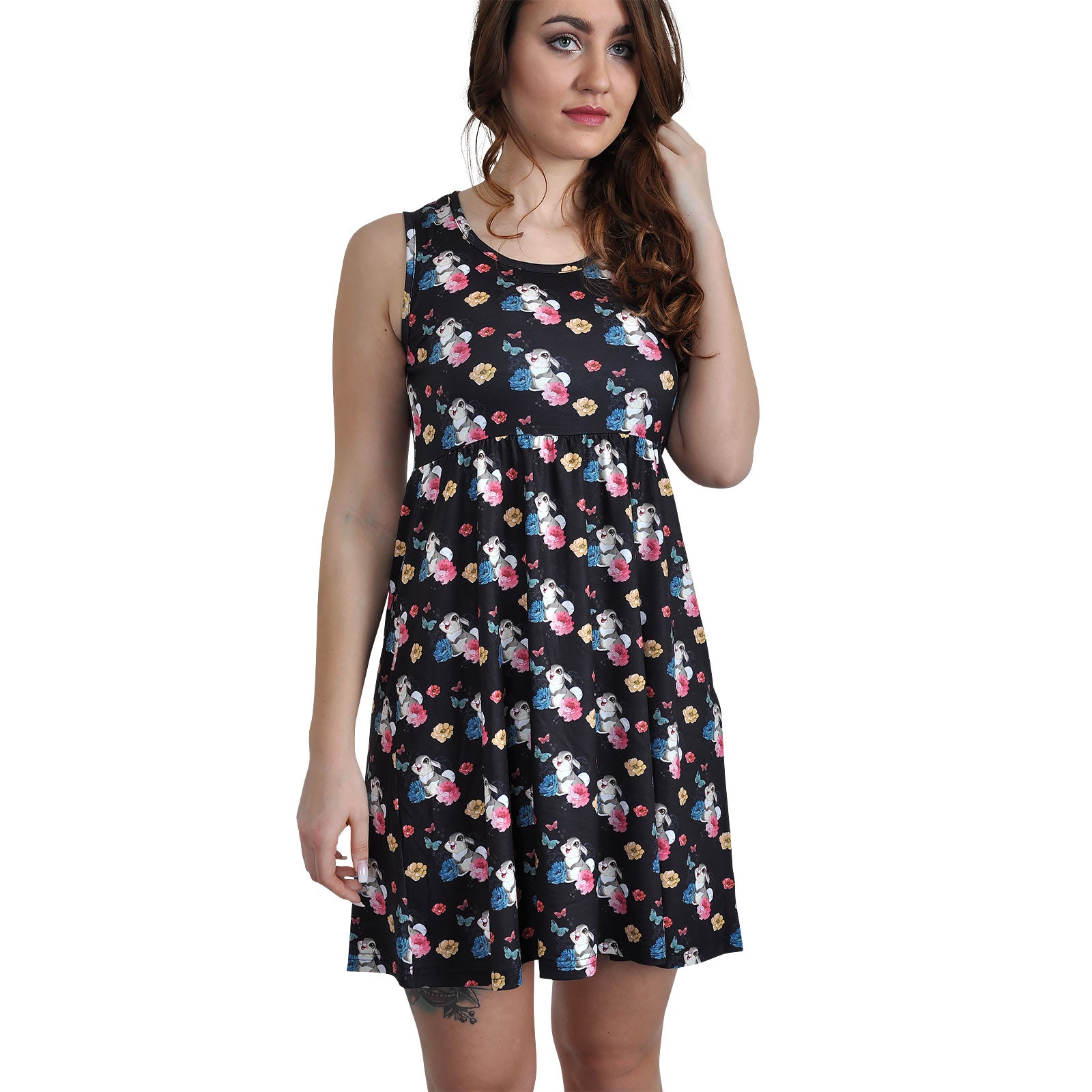 Image produit Bambi - Robe mini Flower Power Thumper noire