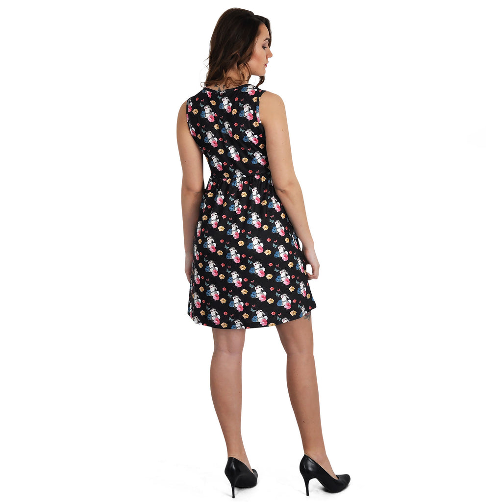 Image produit Bambi - Robe mini Flower Power Thumper noire