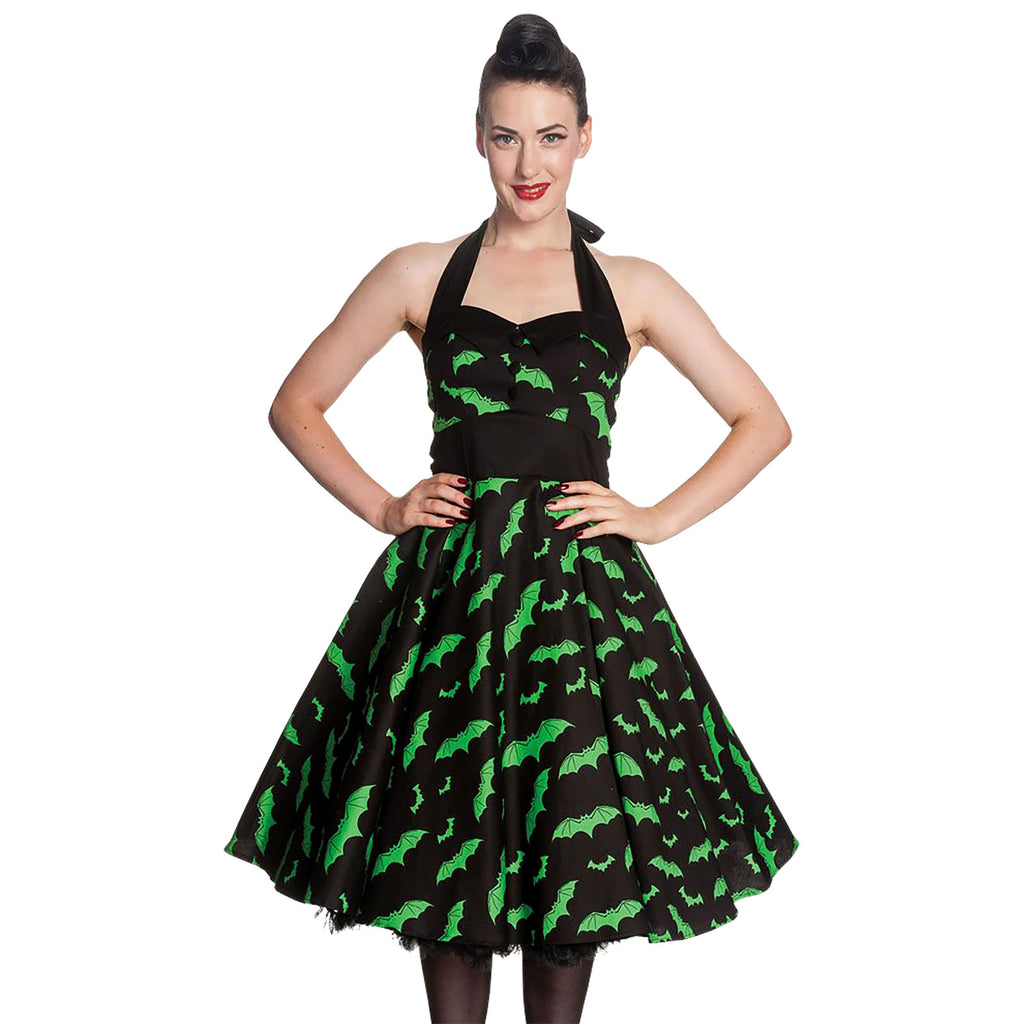 Image produit Robe Rockabilly Bat noir-vert