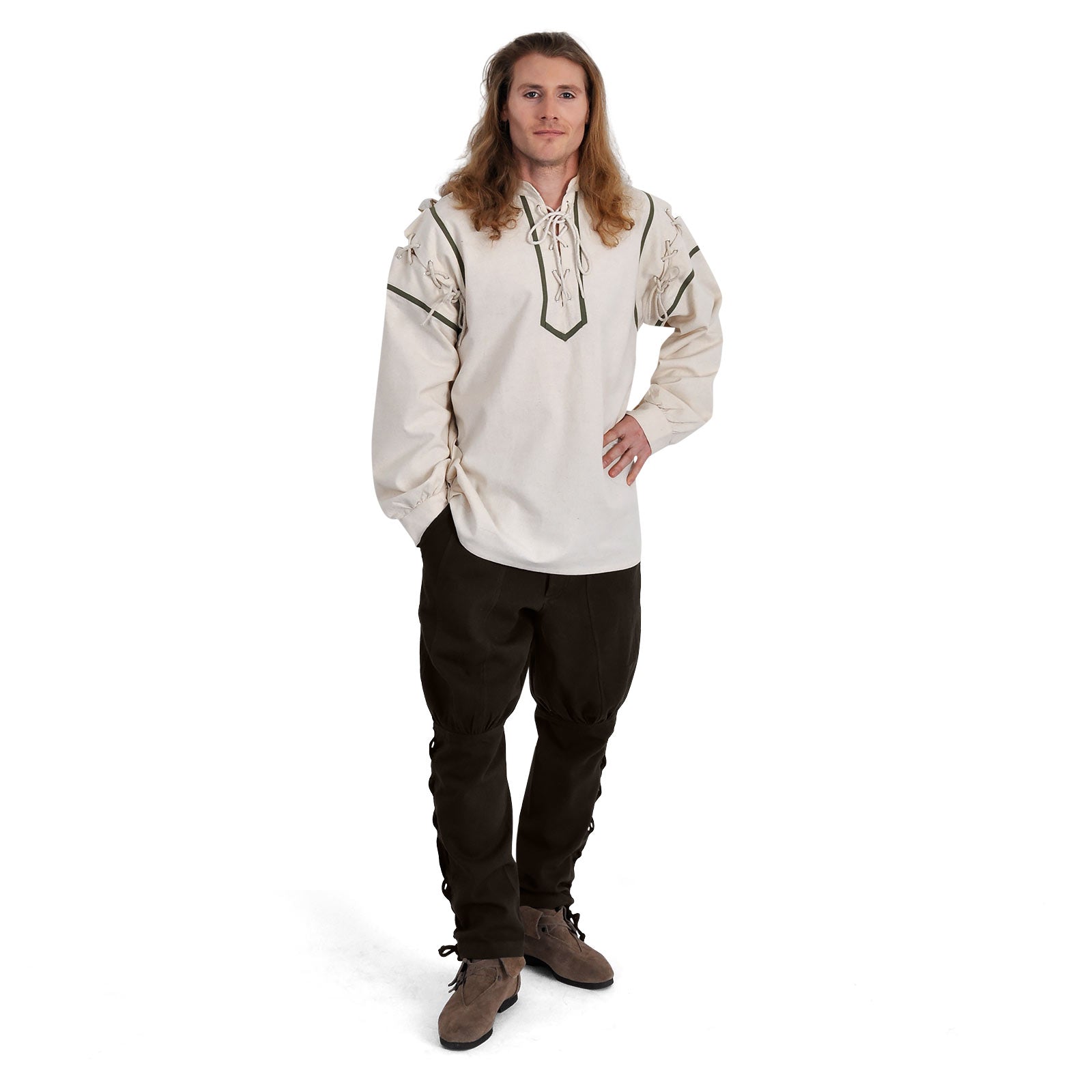 Image produit Pantalon Bertram pour hommes avec laçage sur le bas de la jambe marron